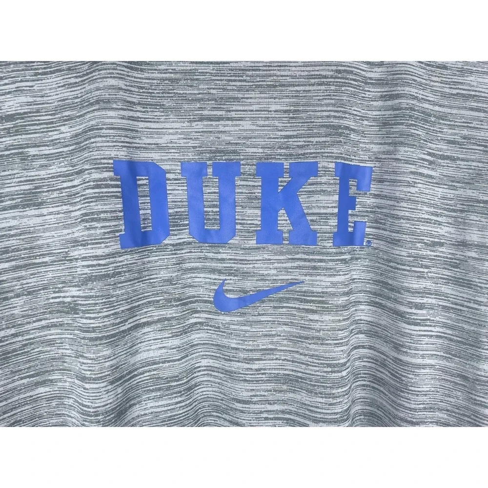 Nike Dri Fit Duke Blue Devils Men's Long Sleeve Shirt Gray Blue Size XL